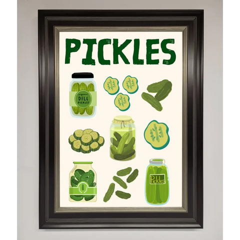 Pickle Lover Framed Wall Art - B0 (100 x 141 cm) / Black Silver - Framed Print
