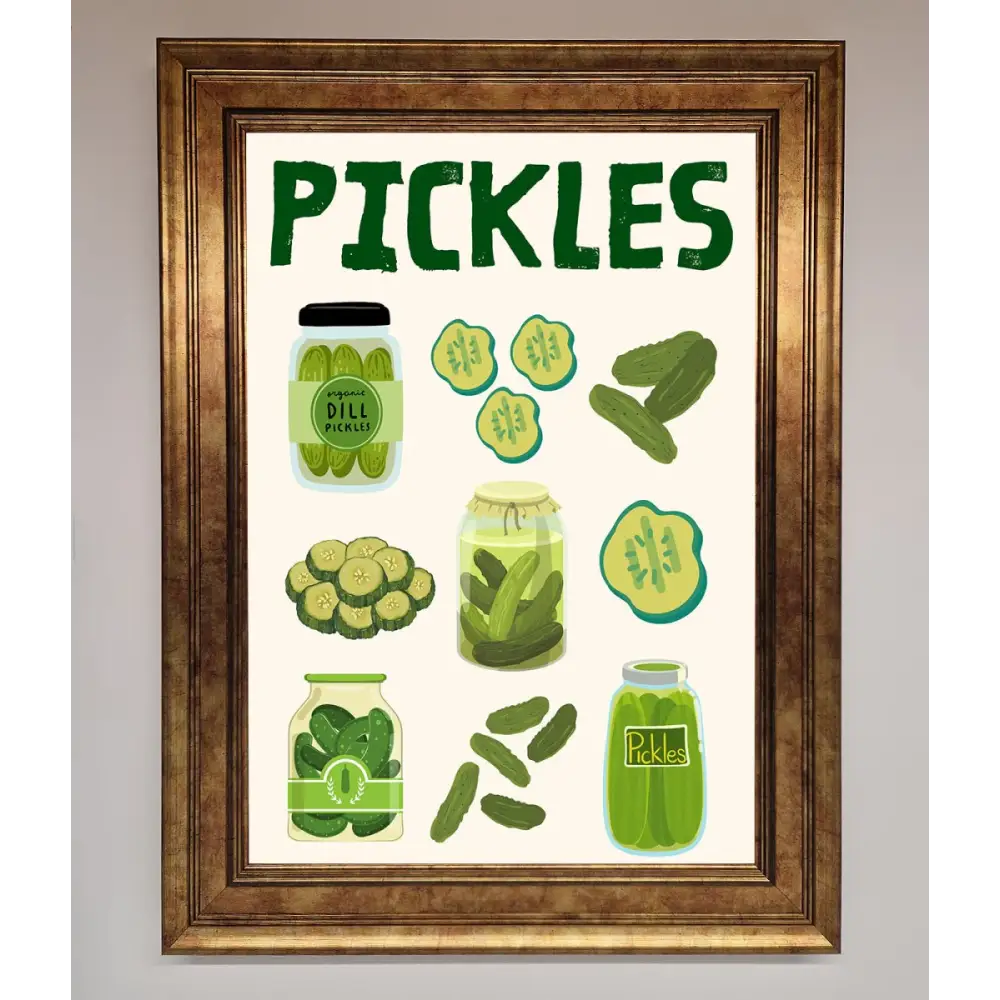 Pickle Lover Framed Wall Art - B0 (100 x 141 cm) / Bronze - Framed Print
