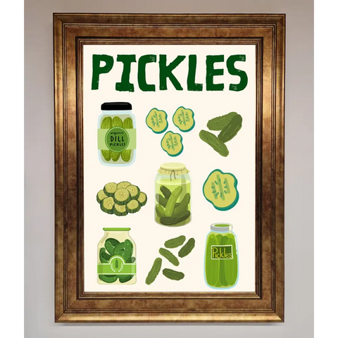 Pickle Lover Framed Wall Art - B0 (100 x 141 cm) / Bronze - Framed Print