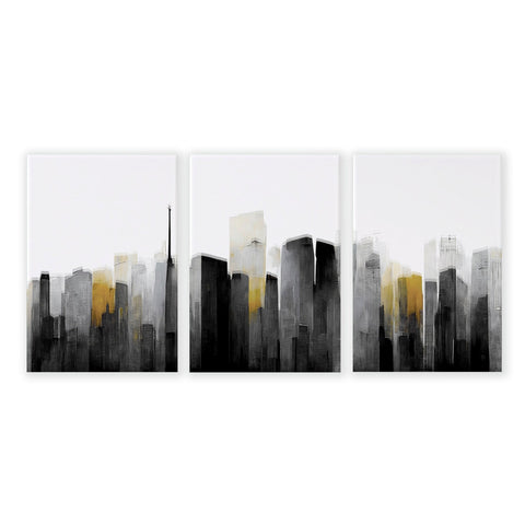 Pictures Framed For Wall | Set of 3 Urban Skyscrapers Wall art Prints
