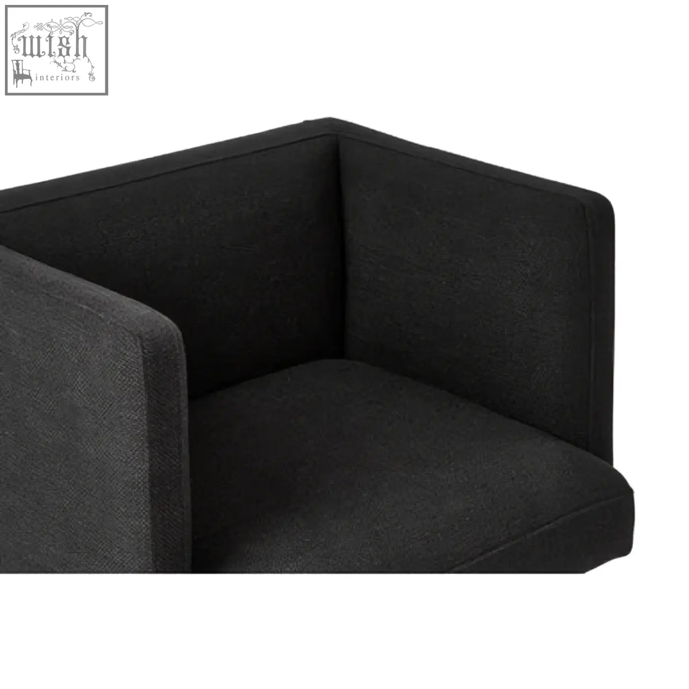 Black dining chair with black upholstered seat and silver legs for modern minimalist dining spaces