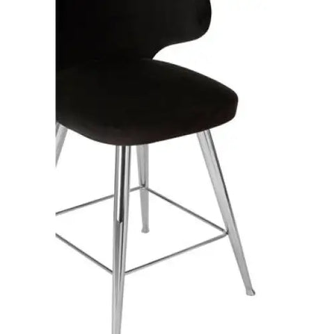 Piermount Black Velvet Bar Stool
