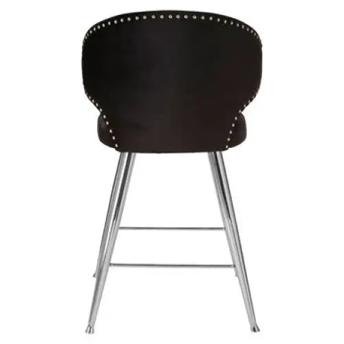 Piermount Black Velvet Bar Stool