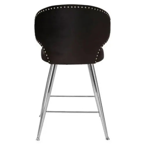 Piermount Black Velvet Bar Stool