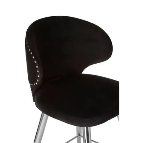 Piermount Black Velvet Bar Stool