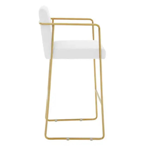 Piermount Mink Velvet And Gold Bar Stool