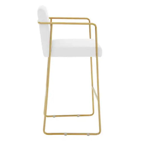 Piermount Mink Velvet And Gold Bar Stool