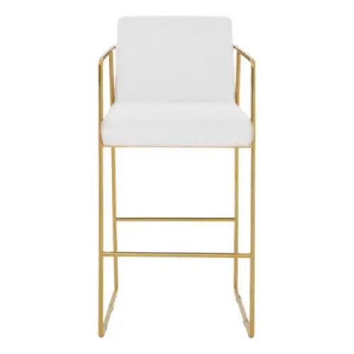Piermount Mink Velvet And Gold Bar Stool