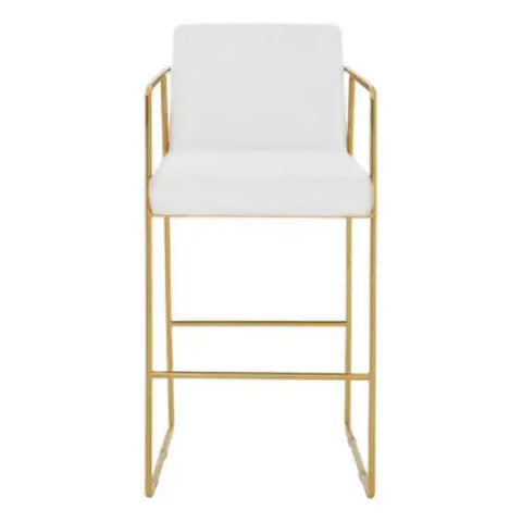 Piermount Mink Velvet And Gold Bar Stool