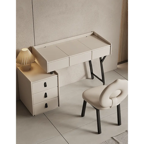 Pilar Dressing Table LED Mirror With Drawers Cream