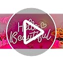 A sleek silver circular button with a white heart cutout for the pink hello beautiful neon sign night light ambient glow