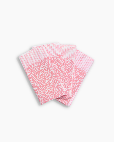 Pink Minerals Cotton Hand Block Napkins | Set of 4