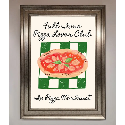 Pizza Lover Club Framed Wall Art - A3 (29.7 x 42 cm) / Silver - Framed Print