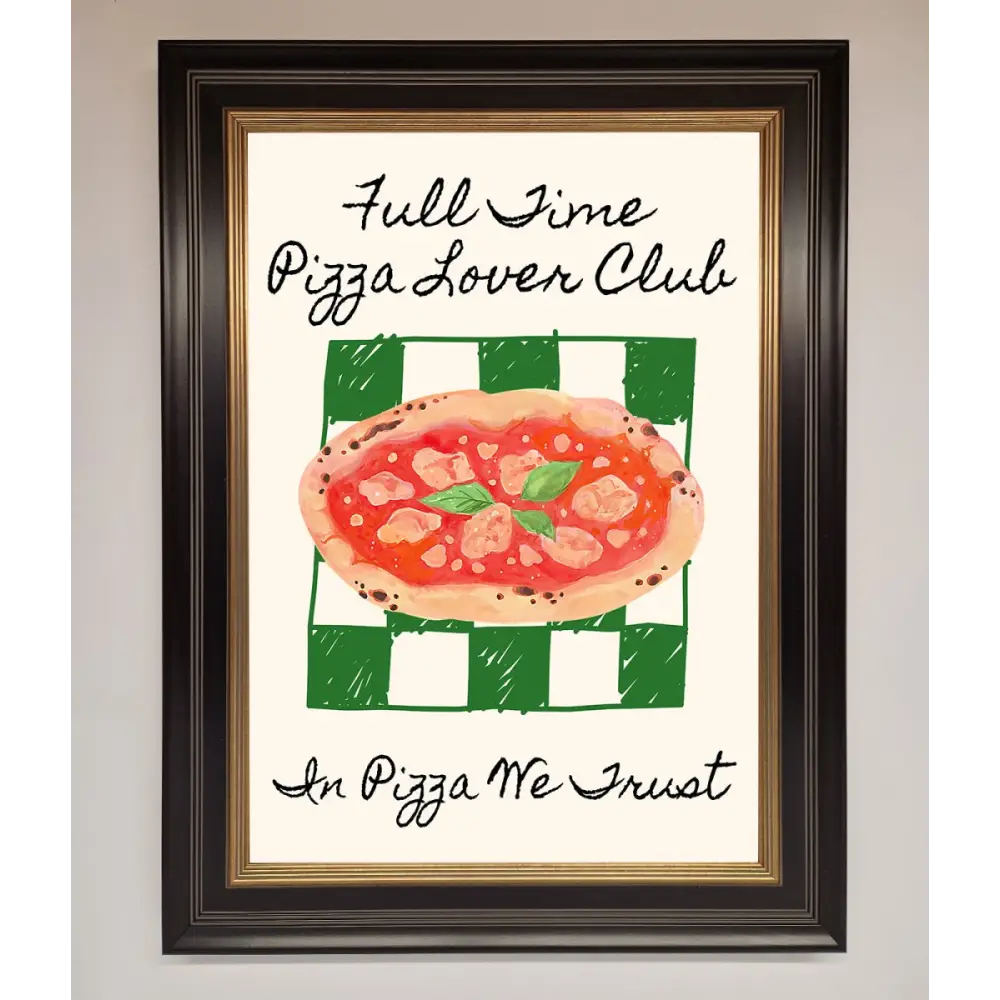 Pizza Lover Club Framed Wall Art - B0 (100 x 141 cm) / Black Gold - Framed Print