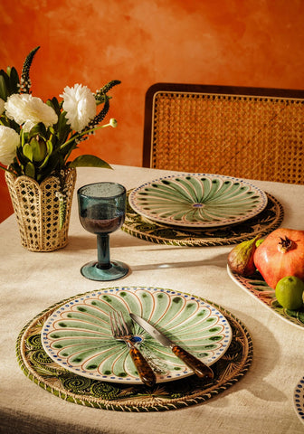 Atlántico Iraca Woven Placemat, Olive Green