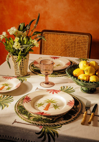 Atlántico Iraca Woven Placemat, Olive Green