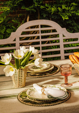 Atlántico Iraca Woven Placemat, Olive Green