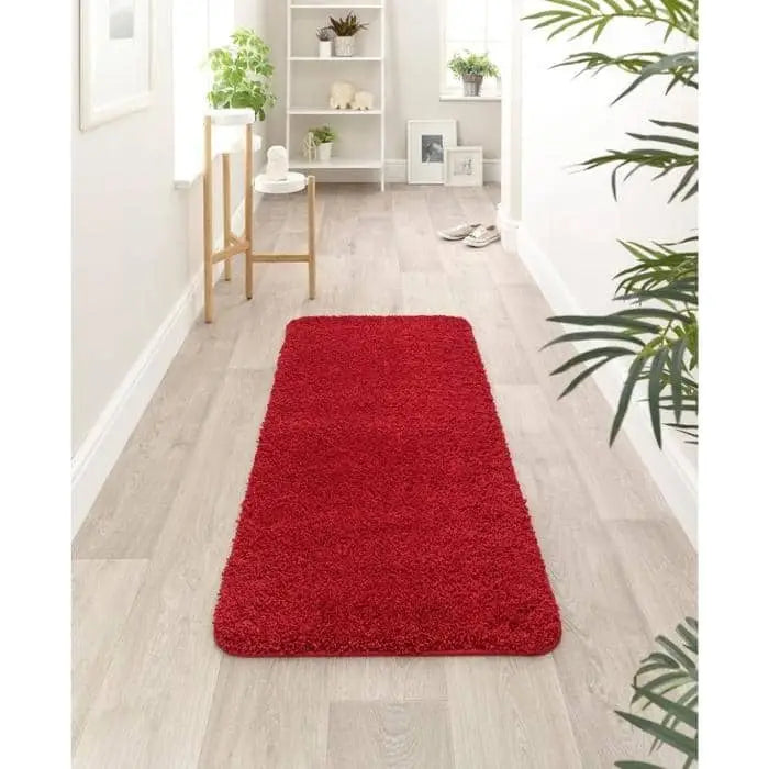 Plain Washable Pet Rug and Runner - Red / 67X150 cm - Rugs