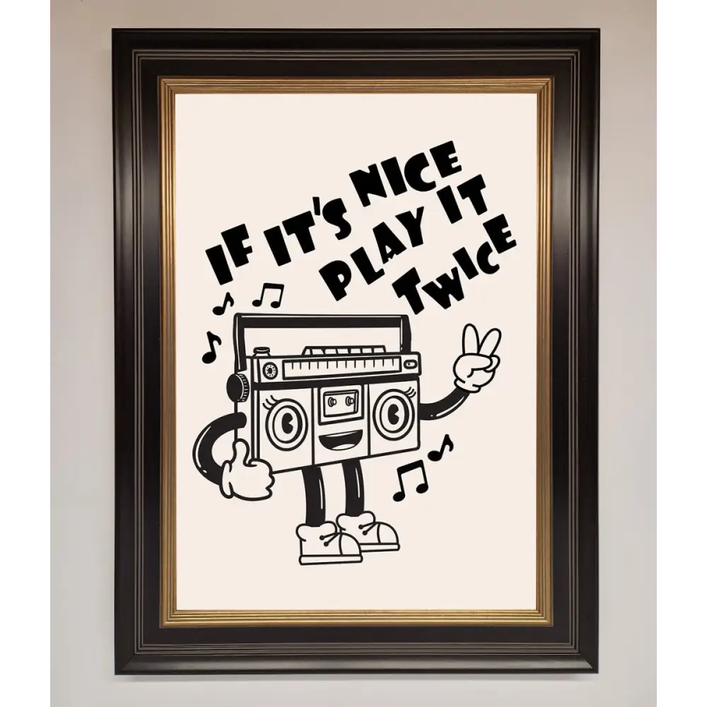 Play Twice Framed Wall Art - A3 (29.7 x 42 cm) / Black Gold - Framed Print