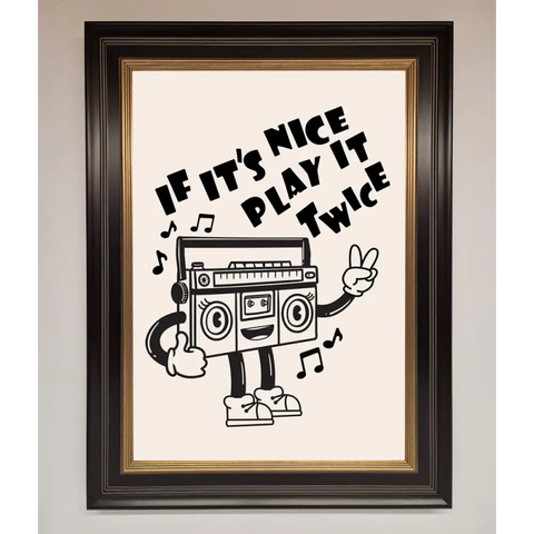 Play Twice Framed Wall Art - A3 (29.7 x 42 cm) / Black Gold - Framed Print