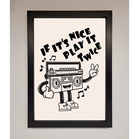 Play Twice Framed Wall Art - A3 (29.7 x 42 cm) / Black - Framed Print