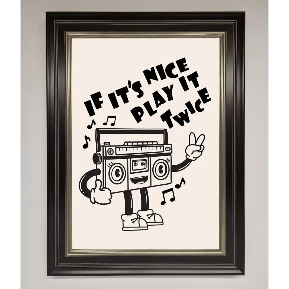 Play Twice Framed Wall Art - A3 (29.7 x 42 cm) / Black Silver - Framed Print