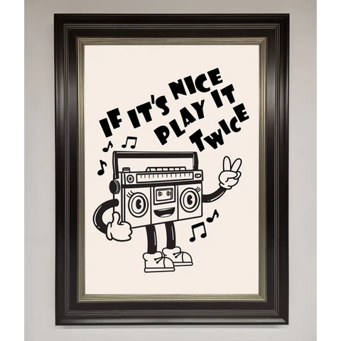 Play Twice Framed Wall Art - A3 (29.7 x 42 cm) / Black Silver - Framed Print