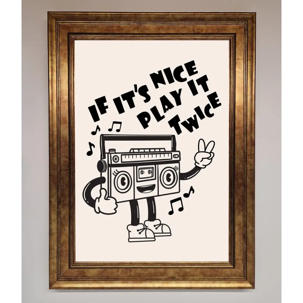 Play Twice Framed Wall Art - A3 (29.7 x 42 cm) / Bronze - Framed Print