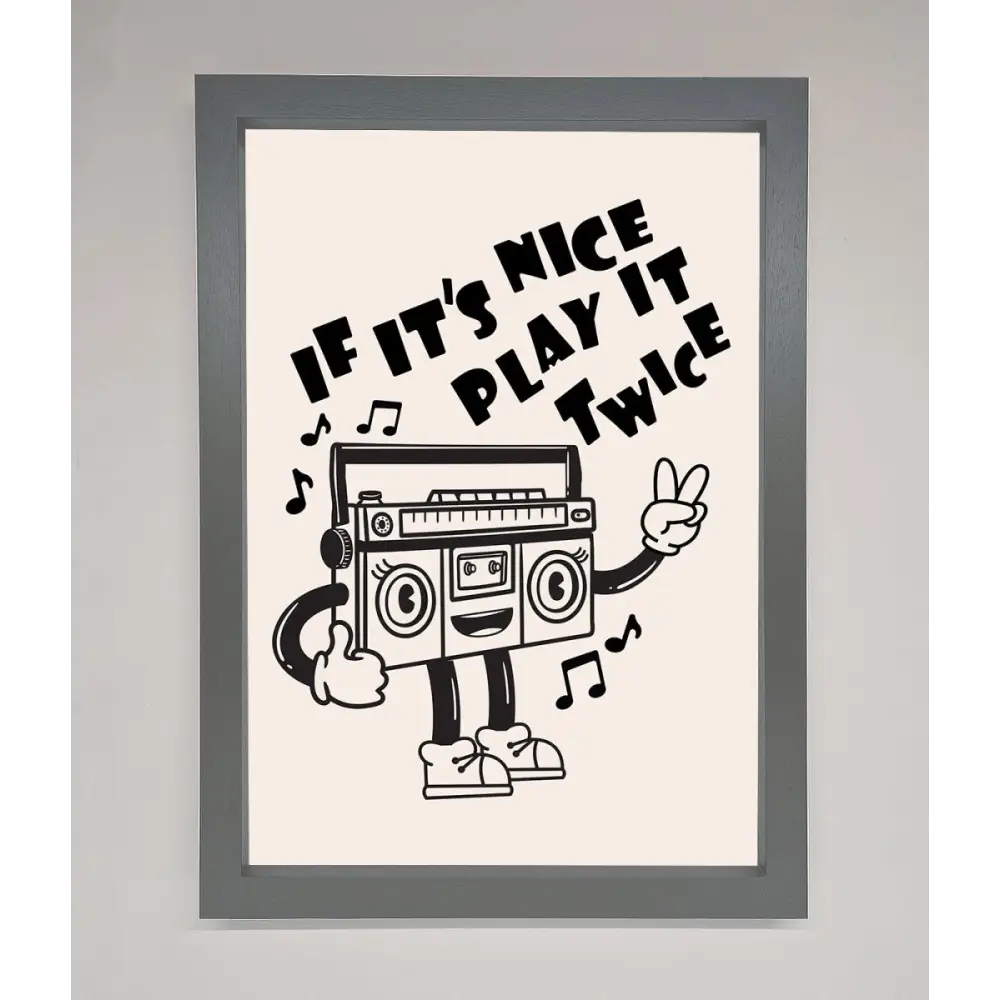 Play Twice Framed Wall Art - A3 (29.7 x 42 cm) / Dark Grey - Framed Print