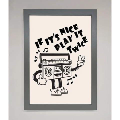 Play Twice Framed Wall Art - A3 (29.7 x 42 cm) / Dark Grey - Framed Print