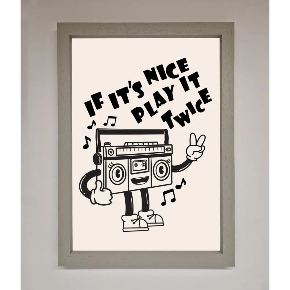 Play Twice Framed Wall Art - A3 (29.7 x 42 cm) / Grey - Framed Print