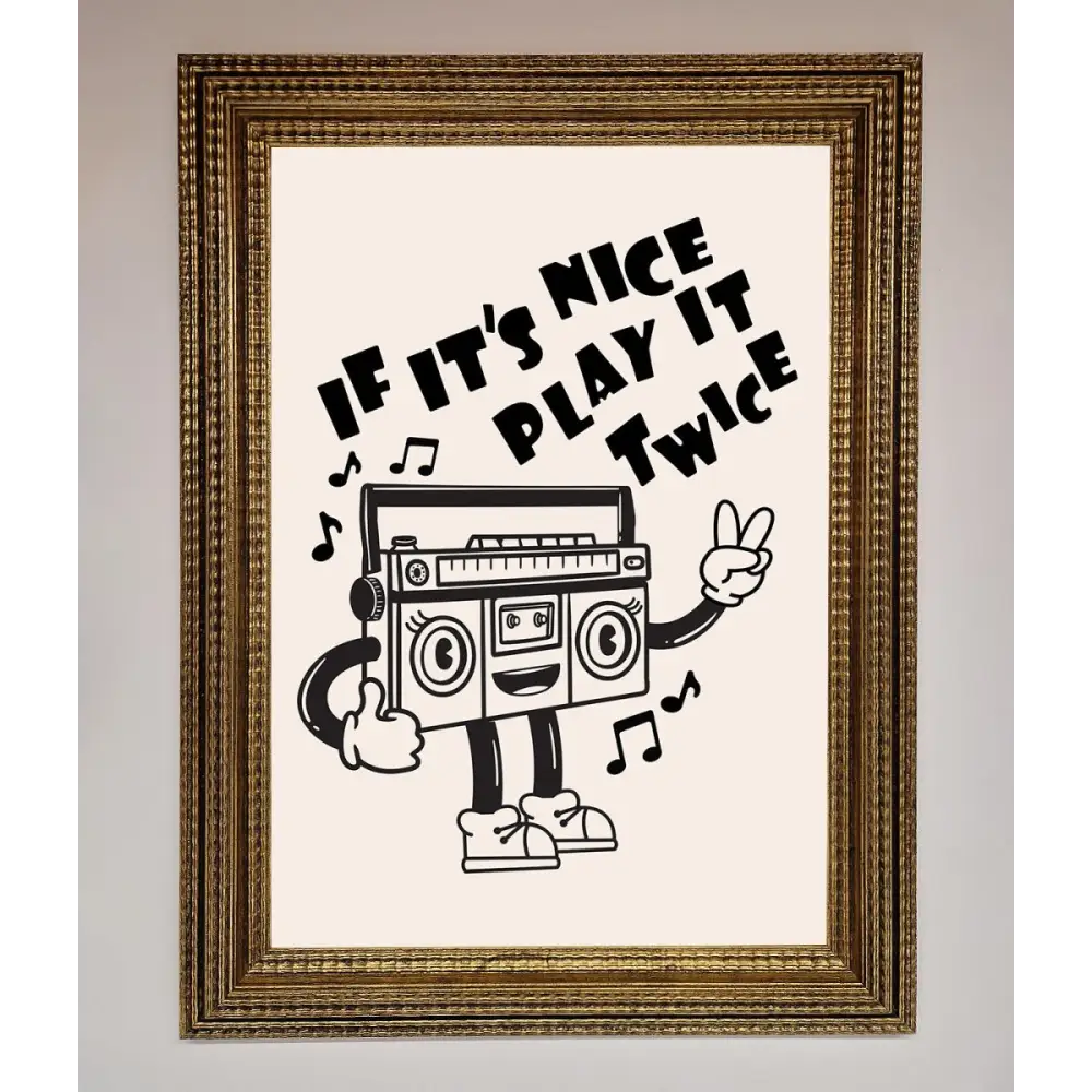 Play Twice Framed Wall Art - A3 (29.7 x 42 cm) / Ornate Gold - Framed Print