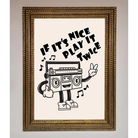 Play Twice Framed Wall Art - A3 (29.7 x 42 cm) / Ornate Gold - Framed Print