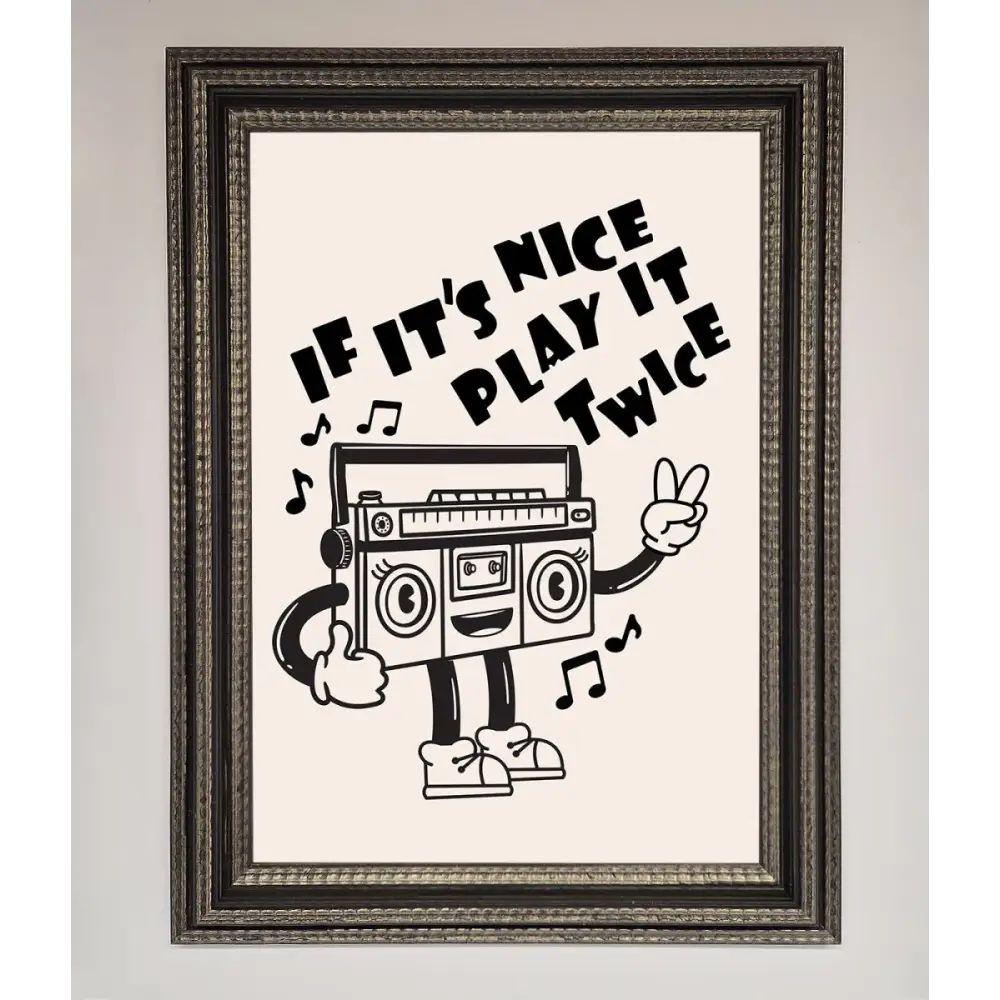 Play Twice Framed Wall Art - A3 (29.7 x 42 cm) / Ornate Silver Black - Framed Print