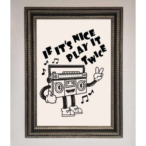 Play Twice Framed Wall Art - A3 (29.7 x 42 cm) / Ornate Silver Black - Framed Print