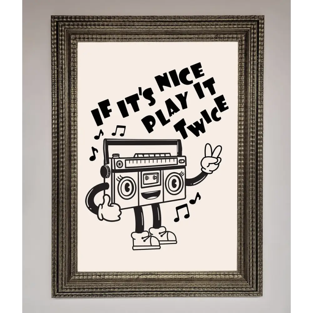 Play Twice Framed Wall Art - A3 (29.7 x 42 cm) / Ornate Silver - Framed Print