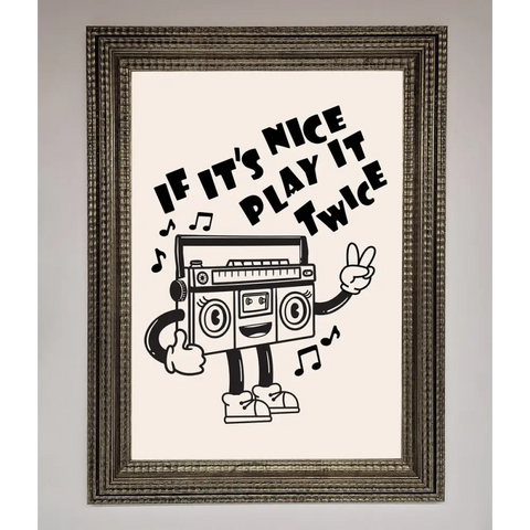 Play Twice Framed Wall Art - A3 (29.7 x 42 cm) / Ornate Silver - Framed Print