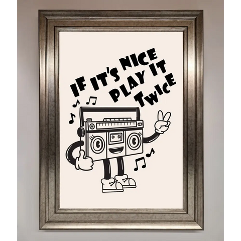 Play Twice Framed Wall Art - A3 (29.7 x 42 cm) / Silver - Framed Print