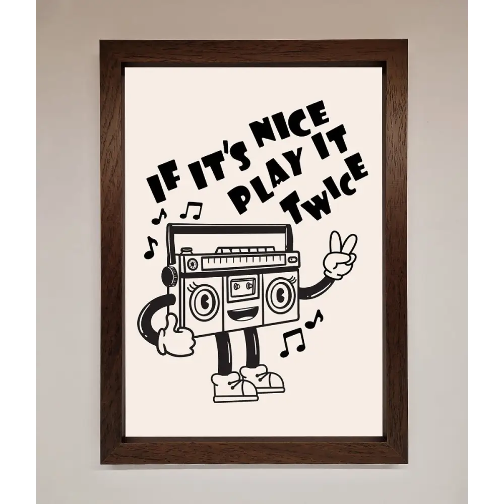 Play Twice Framed Wall Art - A3 (29.7 x 42 cm) / Walnut - Framed Print