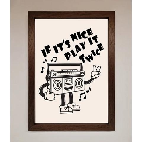 Play Twice Framed Wall Art - A3 (29.7 x 42 cm) / Walnut - Framed Print