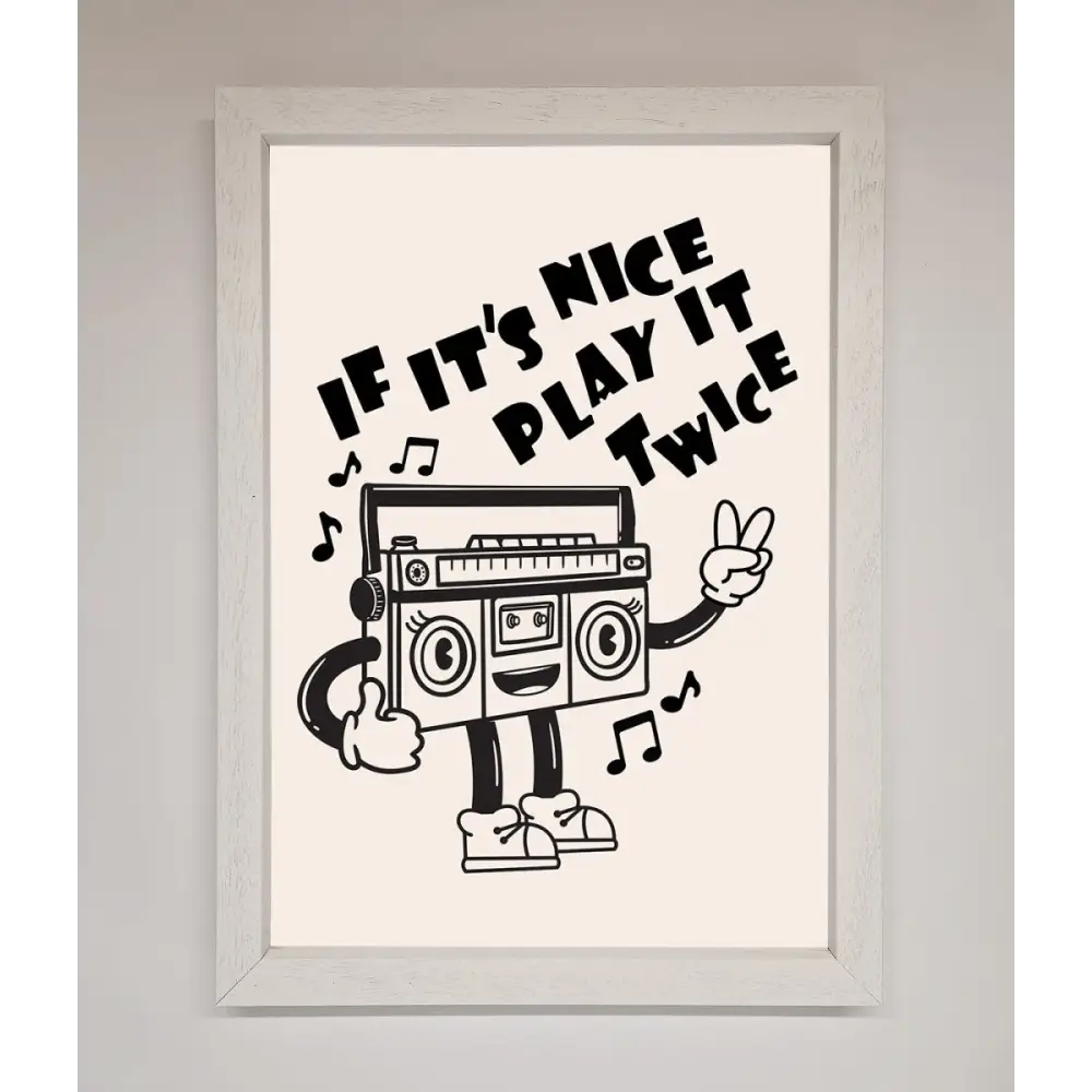 Play Twice Framed Wall Art - A3 (29.7 x 42 cm) / White - Framed Print