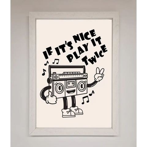 Play Twice Framed Wall Art - A3 (29.7 x 42 cm) / White - Framed Print