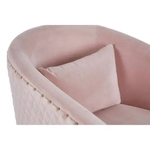 Plazoni Pink Velvet Chair With Gold Base - Arm Chair