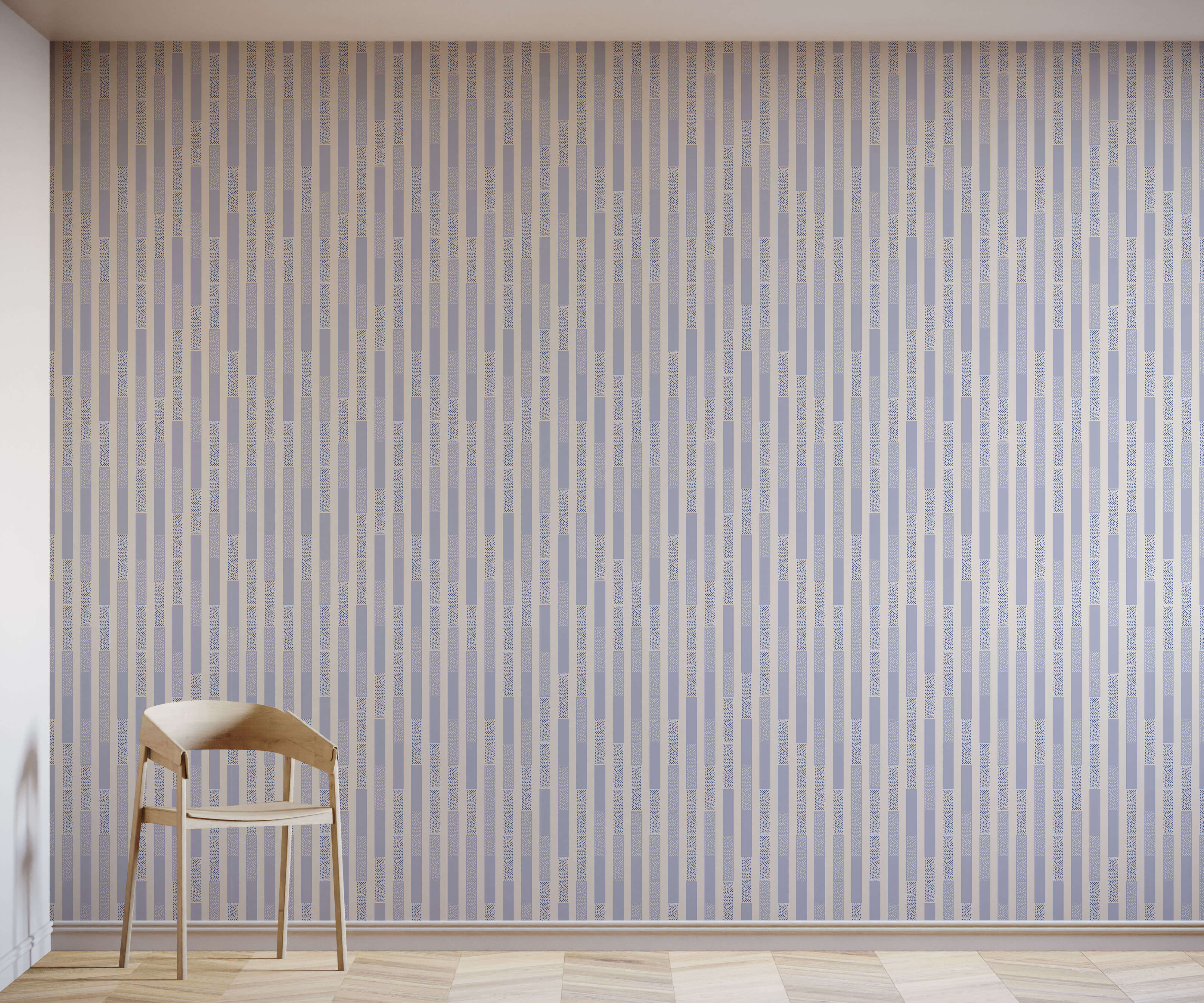 A minimalist wooden chair named polka with a sleek modern design and light natural finish
