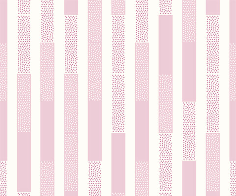 Polka fabric with pastel pink and white vertical stripes featuring a subtle dotted texture perfect for decor