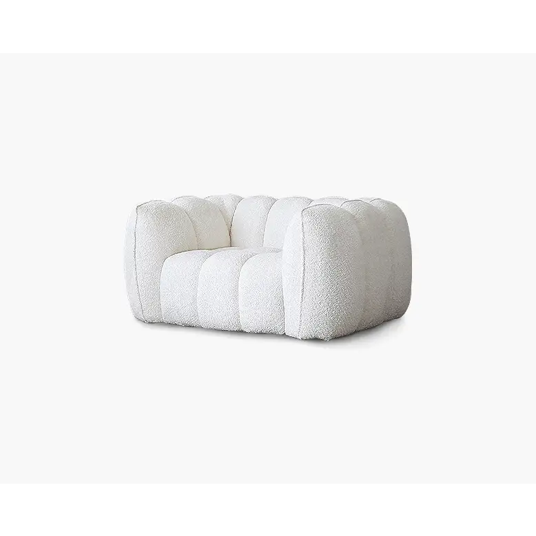 Pooky Pumpkin Single Armchair White Boucle