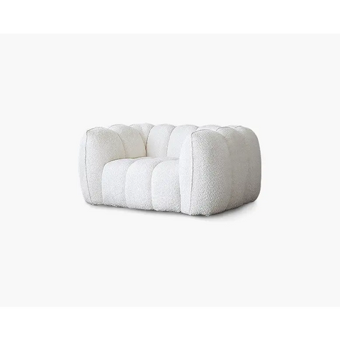 Pooky Pumpkin Single Armchair White Boucle