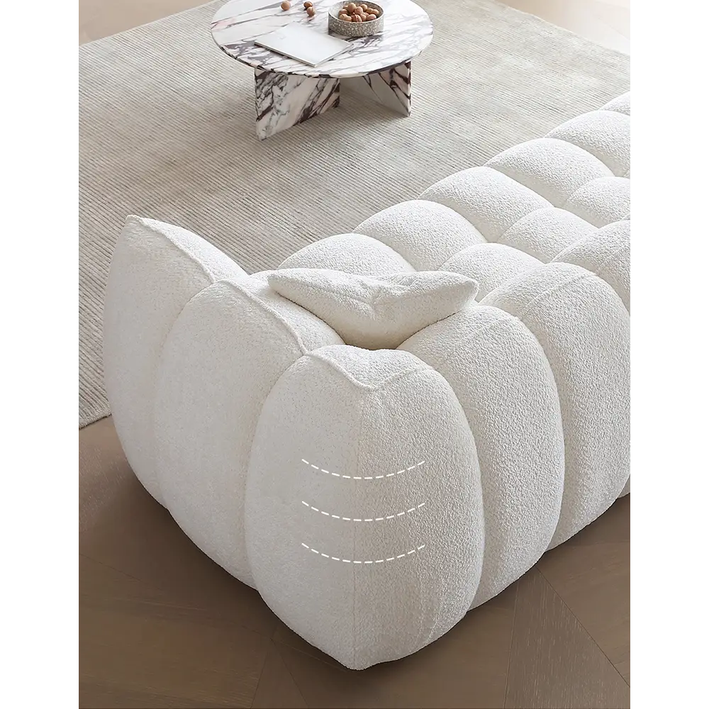 Pooky Pumpkin Single Armchair White Boucle