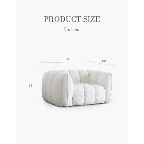 Pooky Pumpkin Single Armchair White Boucle