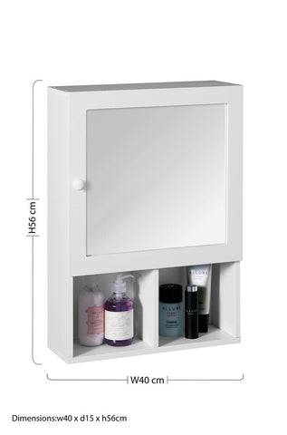 Port White Wood Mirrored Cabinet